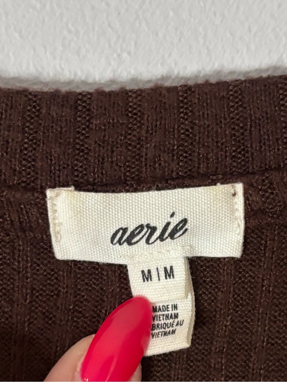 aerie Ribbed Button-Front Cardigan - Picture 3 of 5